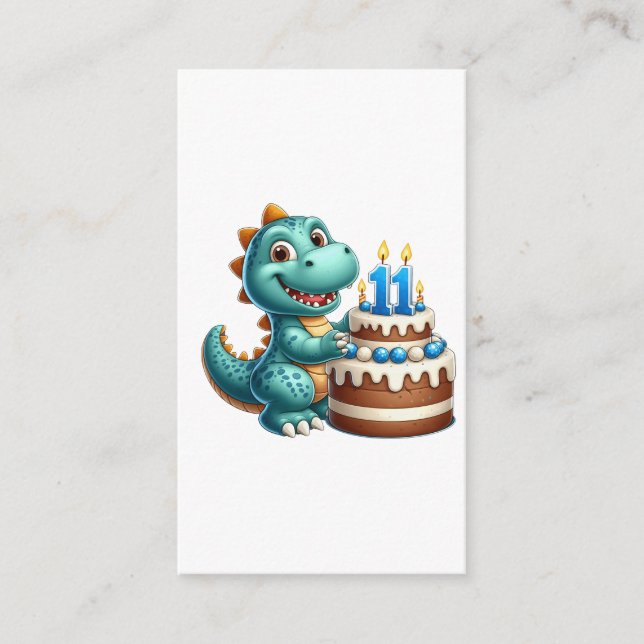 Carte D'accompagnement Anniversaire de Dino 11 ans (Devant)