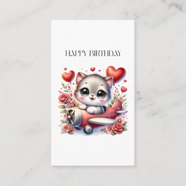 Carte D'accompagnement Anniversaire de Kitten Pilot (Devant)