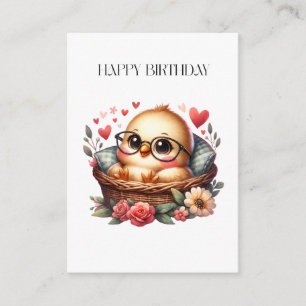 Carte D'accompagnement Anniversaire de la poulette intelligente