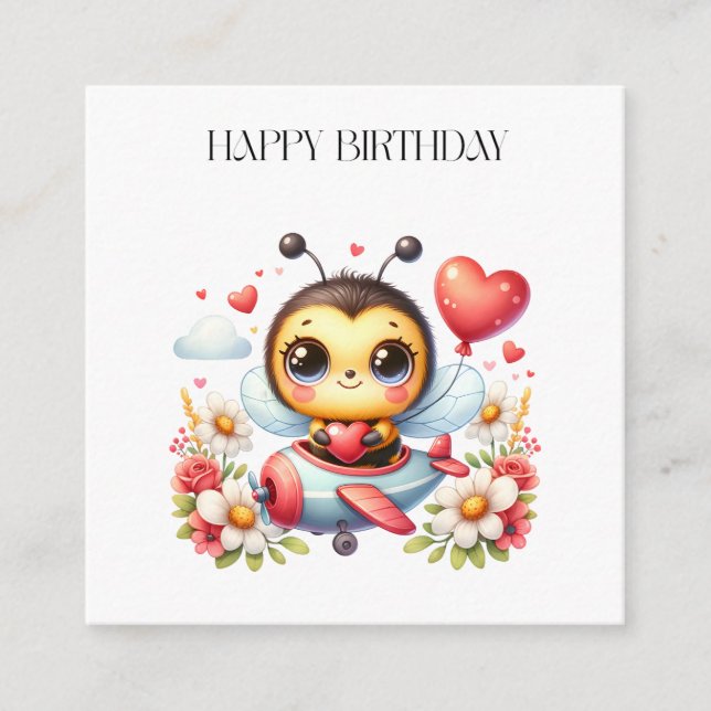 Carte D'accompagnement Anniversaire de Pilote Abeille (Devant)