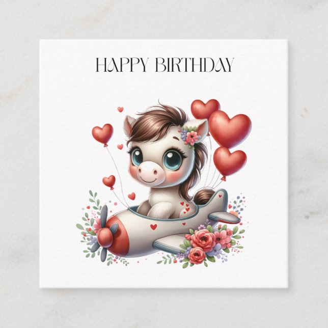 Carte D'accompagnement Anniversaire de Pony Pilot (Devant)