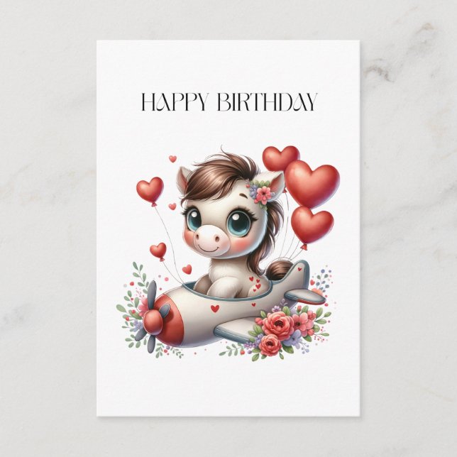 Carte D'accompagnement Anniversaire de Pony Pilot (Devant)