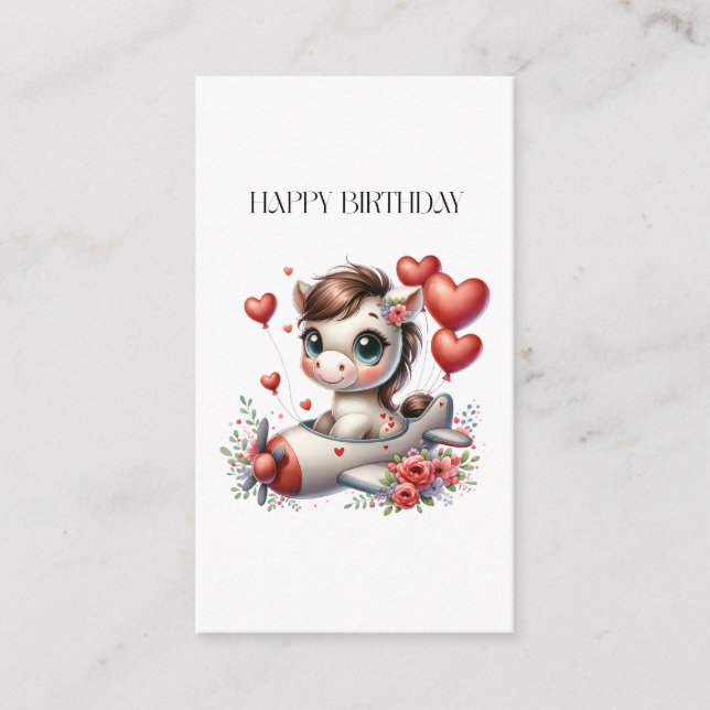 Carte D'accompagnement Anniversaire de Pony Pilot (Devant)