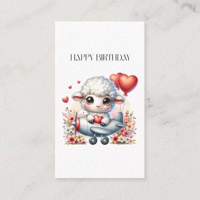 Carte D'accompagnement Anniversaire du pilote de mouton (Devant)