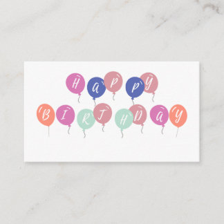 Carte D'accompagnement anniversaire heureux en ballons