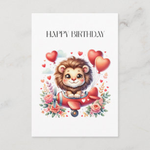 Carte D'accompagnement Anniversaire Lion Volant