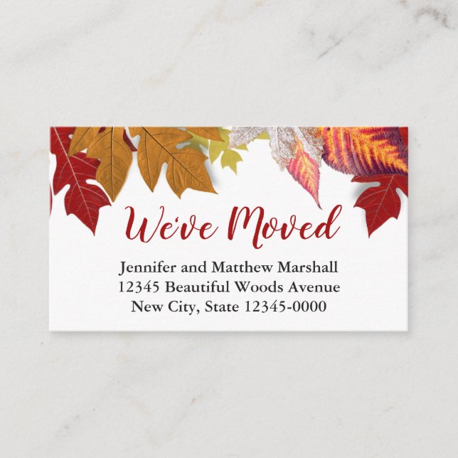 Carte D'accompagnement Annonce de déménagement d'automne (Devant)