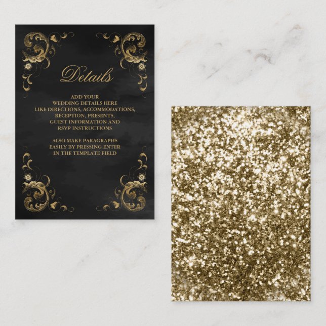 Carte D'accompagnement Antique Gold Frame Black Détails (Devant / Derrière)