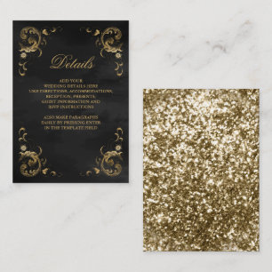 Carte D'accompagnement Antique Gold Frame Black Détails