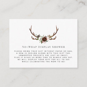 Carte D'accompagnement Antler  Afficher l'invitation de douche Insertion