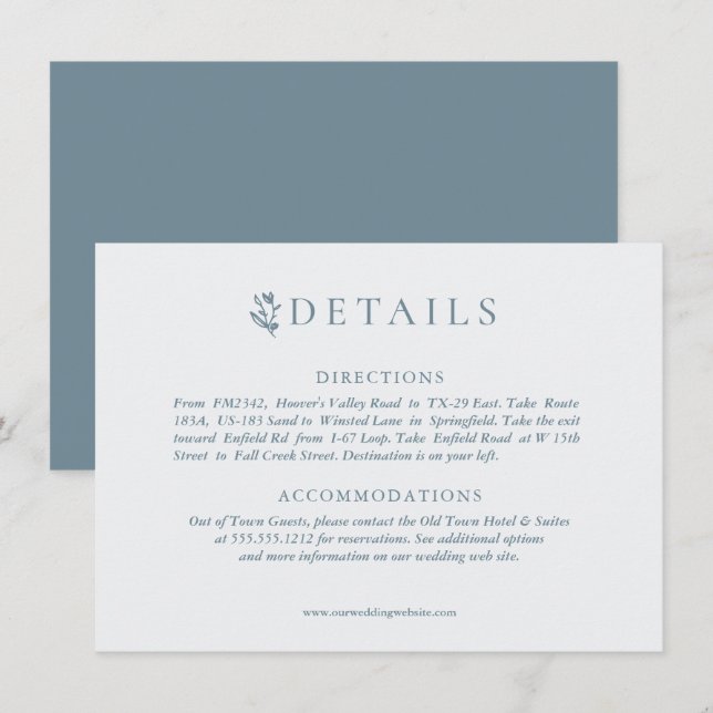 Carte D'accompagnement Antlers rustiques avec couronne fleurie | MARIAGE (Devant / Derrière)