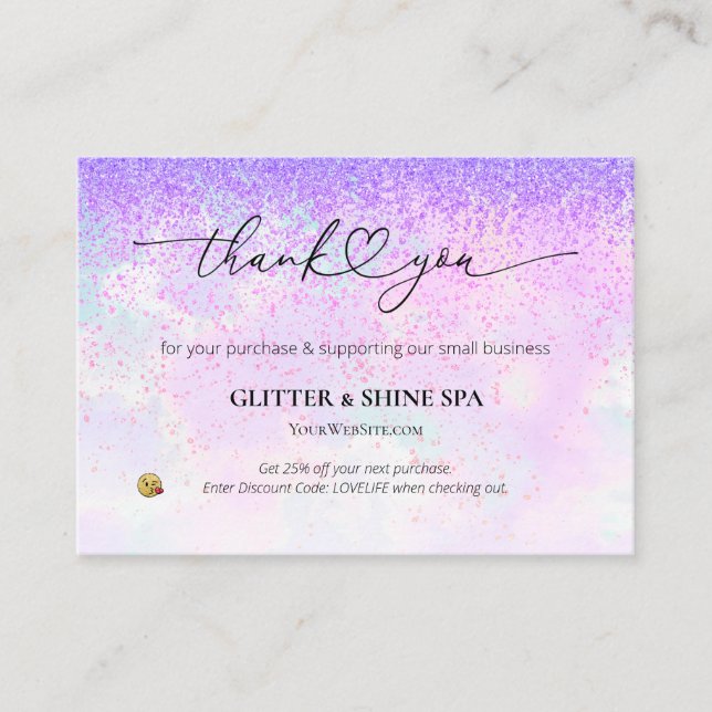 Carte D'accompagnement *~* AP8 QR MERCI de remise - Examen du LOGO (Devant)