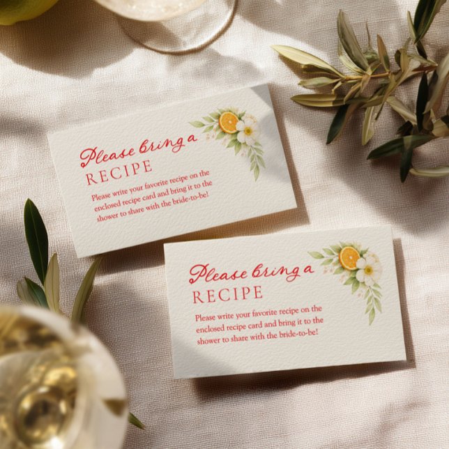 Carte D'accompagnement Aperol Bridal Shower Recipe (Créateur téléchargé)