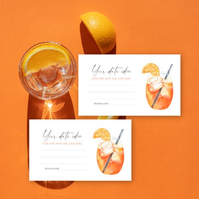 Carte D'accompagnement Aperol Spritz Douche nuptiale Date idées nuit (Créateur téléchargé)