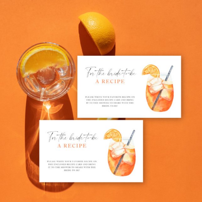 Carte D'accompagnement Aperol spritz mariage - Recette pour que la mariée (Créateur téléchargé)