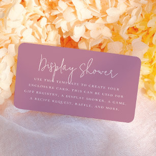 Carte D'accompagnement Appel floral calligraphique violet pour la fête de