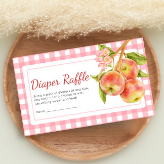 Carte D'accompagnement Apple of Our Eye Gingham Baby Shower Diaper Raffle