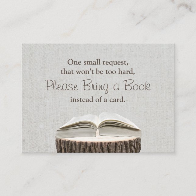 Carte D'accompagnement Apporter un Baby shower de demande de livre (Devant)