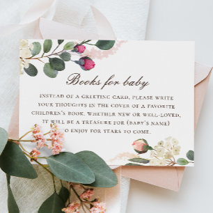 Carte D'accompagnement Apportez le livre pour la demande de bébé. Roses a