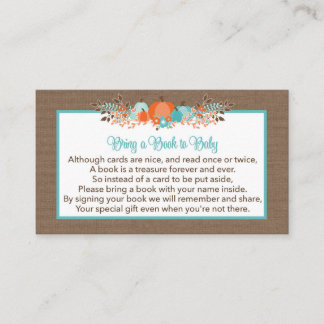 Carte D'accompagnement Apportez un livre à la demande de bébé - Citrouill