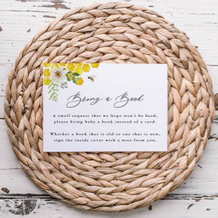 Carte D'accompagnement Apportez un livre, aquarelle abeille et marguerite