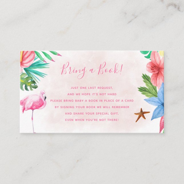 Carte D'accompagnement Apportez un livre baby shower tropical (Devant)