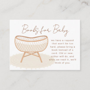 Carte D'accompagnement Apportez Un Livre Boho Nursery Baby shower Rattan 