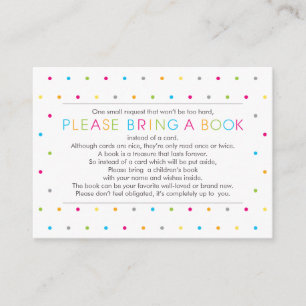 Carte D'accompagnement Apportez un livre Points de couleur Moderne Nettoy