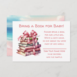 Carte D'accompagnement Apportez un livre pour bébé Baby shower de fille