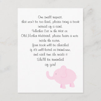 Carte D'accompagnement Apportez un livre pour un Baby shower
