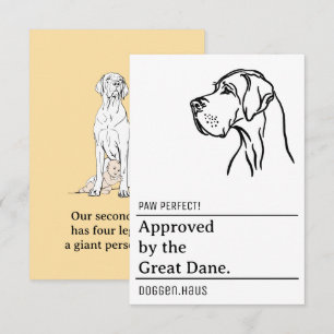 Carte D'accompagnement Approuvé par le Grand Danois 