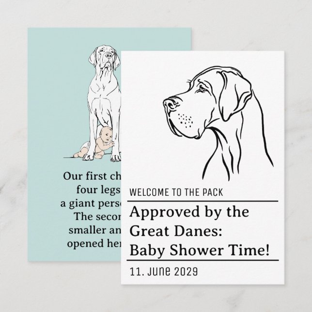 Carte D'accompagnement Approuvé par le Grand Danois  (Devant / Derrière)