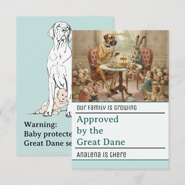 Carte D'accompagnement Approuvé par le Grand Danois  (Devant / Derrière)