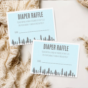Carte D'accompagnement Apres Ski hiver Thème Blue Diaper Raffle