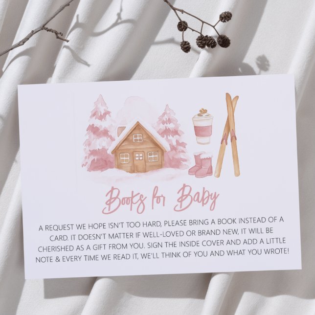 Carte D'accompagnement Apres Ski Pink Baby showers Livres pour bébé (Créateur téléchargé)
