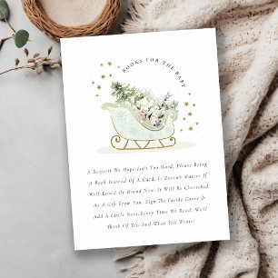 Carte D'accompagnement Aqua Blue Winter Sleigh Livres pour Baby shower