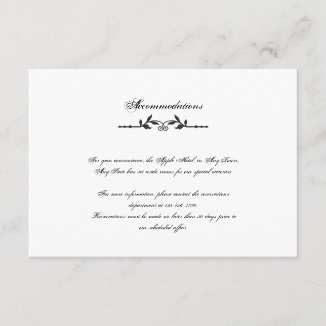 Carte D'accompagnement Aqua et Black Elegant Mariage Insertion (Devant)