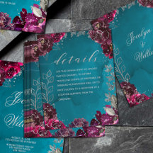 Aqua Turquoise Merlot Jewel Tone Mariage Fiche tec