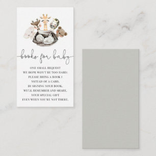 Carte D'accompagnement Aquarelle Animaux Faux Livres Or Moderne Pour Bébé