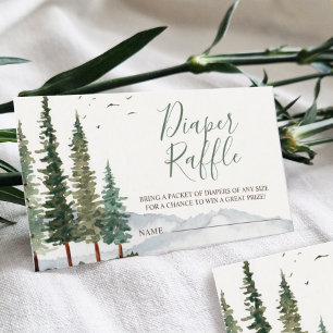 Carte D'accompagnement Aquarelle Baby shower de bois Déchets Raffin