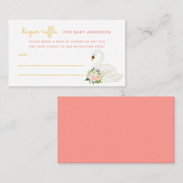 Carte D'accompagnement Aquarelle Baby shower de laine Raffin (Devant / Derrière)