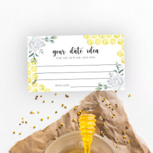 Carte D'accompagnement Aquarelle Bee floral Date nuit idées \ Date jar