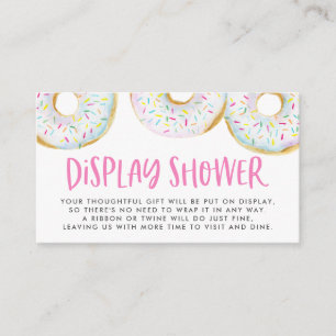 Carte D'accompagnement Aquarelle blanc Sprinkle Donuts Affichage Douche