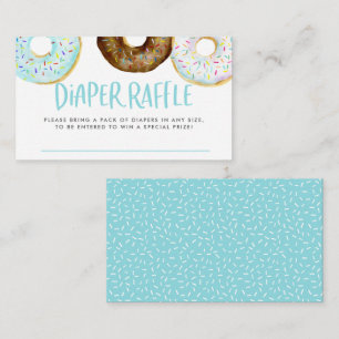 Carte D'accompagnement Aquarelle bleu et chocolat Dinuts Raffle de couche