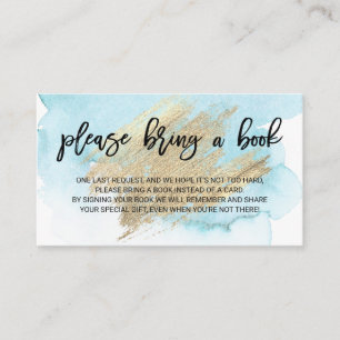Carte D'accompagnement Aquarelle bleu turquoise Apportez un Baby shower d