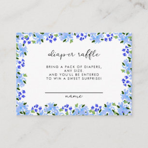 Carte D'accompagnement Aquarelle bleue Jardin floral Raffin de couche