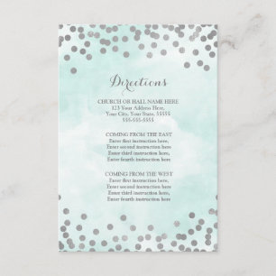 Carte D'accompagnement Aquarelle bleue Mariage d'argent Insertion