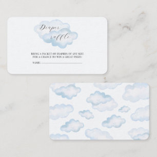 Carte D'accompagnement Aquarelle Blue Cloud Baby shower Déchets Raffle