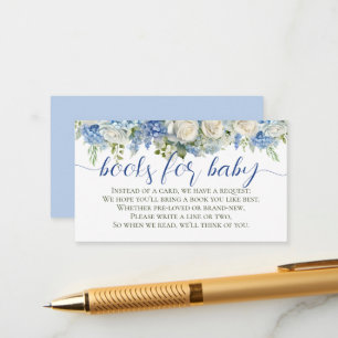 Carte D'accompagnement Aquarelle Blue Hydrangea Flowers Livres pour bébé