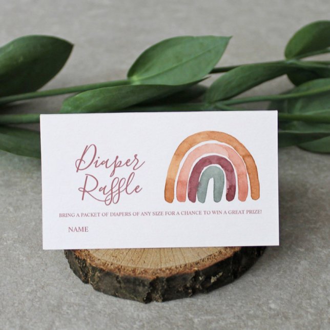 Carte D'accompagnement Aquarelle Boho Arc-en-ciel Baby shower Déchets Raf (Créateur téléchargé)
